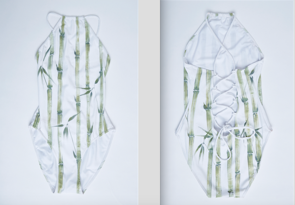 Bamboo Halter Neck With Lace Up Back