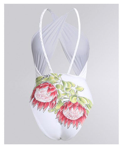 Protea Full Costume With Plaited Straps & Cross Over Front